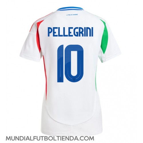 Camiseta Italia Lorenzo Pellegrini #10 Segunda Equipación Replica Eurocopa 2024 para mujer mangas cortas